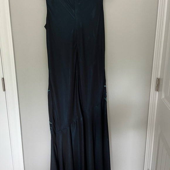 Navy/turquoise mermaid gown. MOB/MOG Never altered turquoise sequins.fully lined - Picture 5 of 5